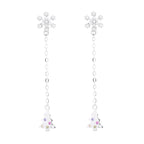 Women’s earrings with sparkling snowflake pendant and chain embellishment Symbol Fashion
