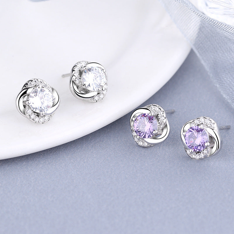 Women's earrings with sparkling cubic zirconia and elegant cable design Symbol Fashion