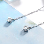 Women's earrings with elegant square pendant and shimmering zirconia Symbol Fashion