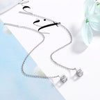 Women's earrings with elegant square pendant and shimmering zirconia Symbol Fashion