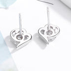 Women’s stud earrings with stylish heart design and sparkling crystals Symbol Fashion
