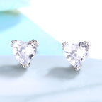 Women's earrings with sparkling heart accents made of high-quality stainless steel Symbol Fashion