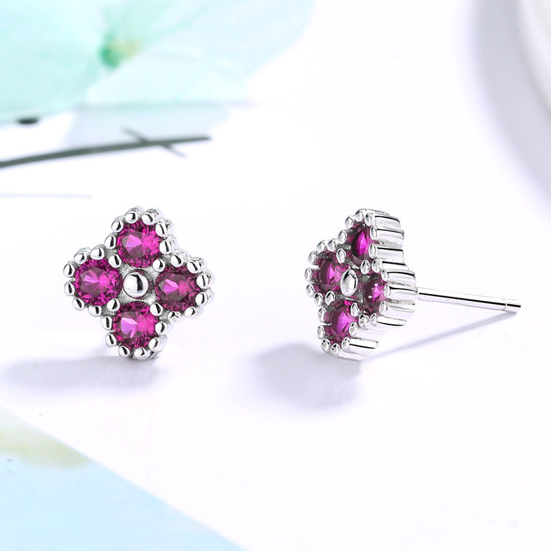 Women's earrings with multilayer floral design and sparkling zirconia Symbol Fashion