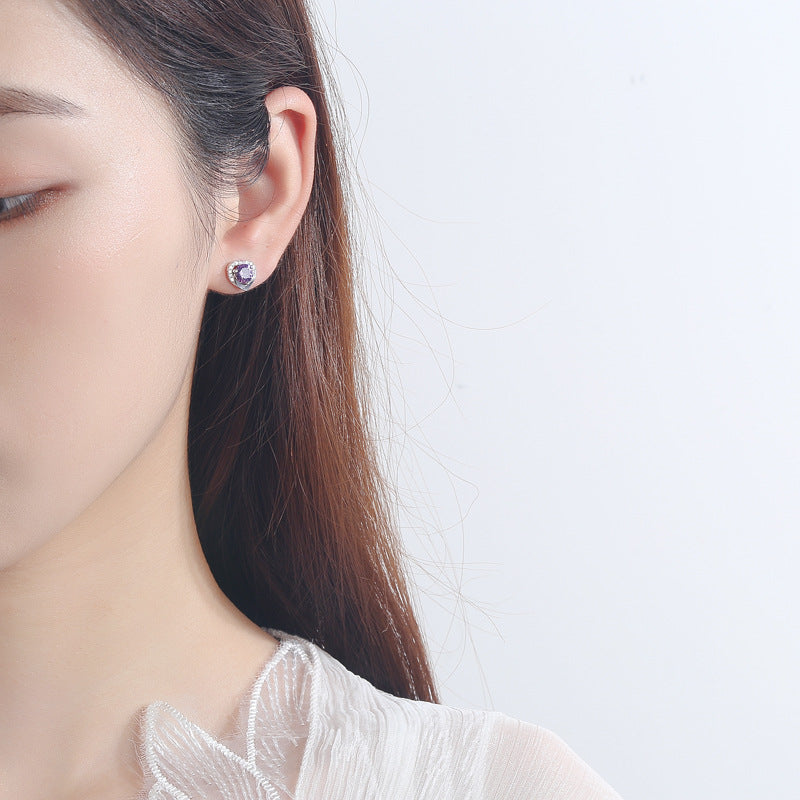 Women's earrings in heart-shaped design with sparkling zirconia Symbol Fashion