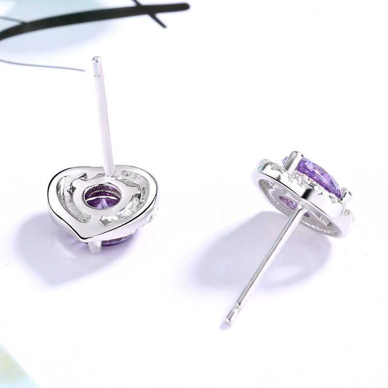 Women's earrings in heart-shaped design with sparkling zirconia Symbol Fashion