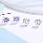 Women's earrings in heart-shaped design with sparkling zirconia Symbol Fashion