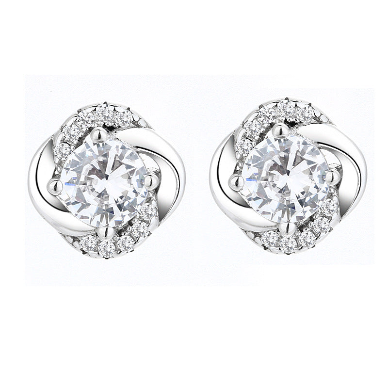 Women's earrings with sparkling cubic zirconia and elegant cable design Symbol Fashion