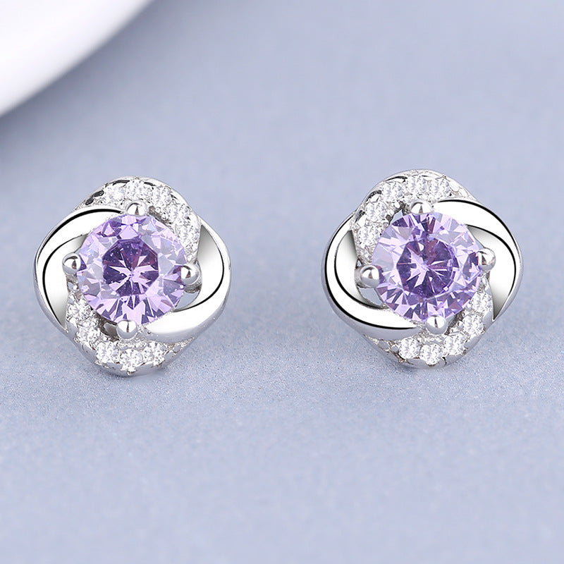 Women's earrings with sparkling cubic zirconia and elegant cable design Symbol Fashion