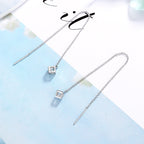 Women's earrings with elegant square pendant and shimmering zirconia Symbol Fashion