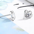 Women’s stud earrings with stylish heart design and sparkling crystals Symbol Fashion