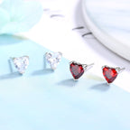 Women's earrings with sparkling heart accents made of high-quality stainless steel Symbol Fashion