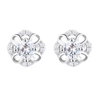Women's stud earrings with delicate flower design and sparkling crystals Symbol Fashion