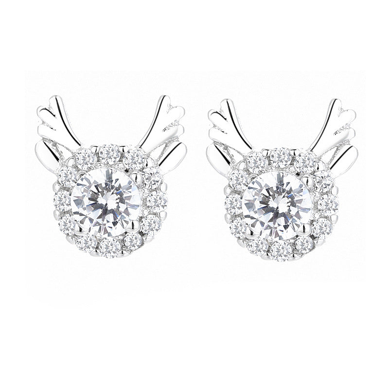 Women's earrings with sparkling crystals and playfully designed wings Symbol Fashion