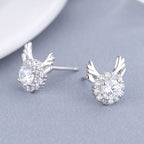 Women's earrings with sparkling crystals and playfully designed wings Symbol Fashion