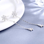 Women’s earrings with sparkling snowflake pendant and chain embellishment Symbol Fashion