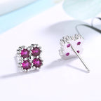 Women's earrings with multilayer floral design and sparkling zirconia Symbol Fashion