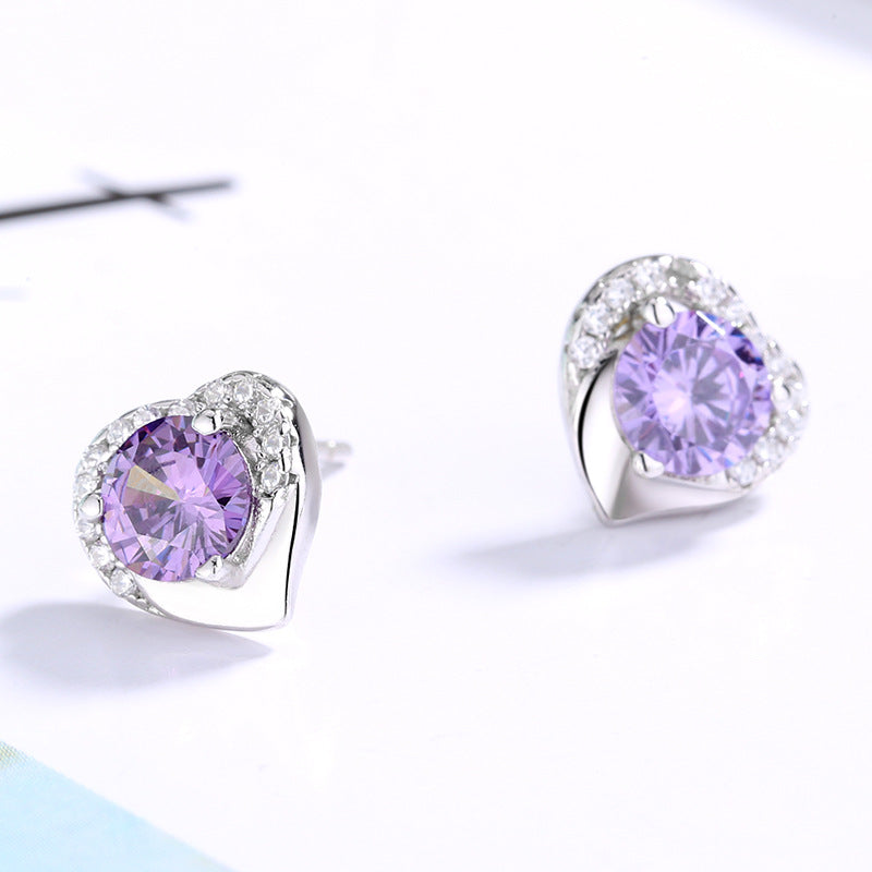 Women's earrings in heart-shaped design with sparkling zirconia Symbol Fashion