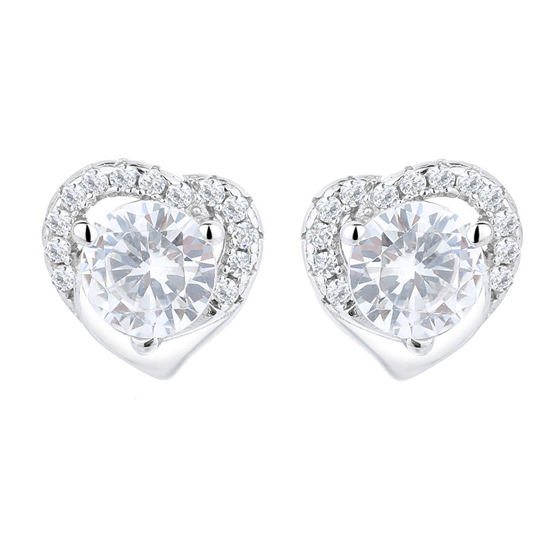 Women's earrings in heart-shaped design with sparkling zirconia Symbol Fashion