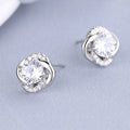 Women's earrings with sparkling cubic zirconia and elegant cable design Symbol Fashion