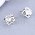 Women's earrings with sparkling cubic zirconia and elegant cable design Symbol Fashion