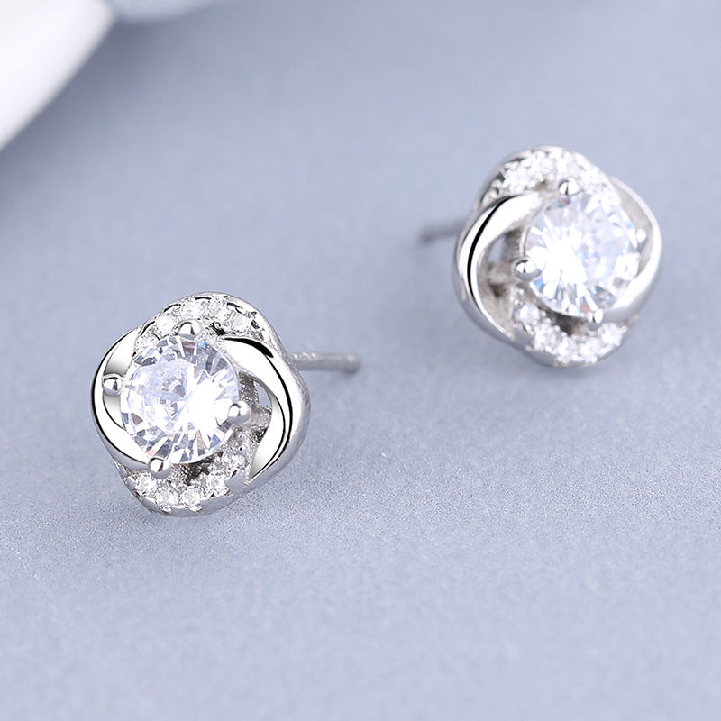 Women's earrings with sparkling cubic zirconia and elegant cable design Symbol Fashion