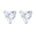 Women's earrings with sparkling heart accents made of high-quality stainless steel Symbol Fashion
