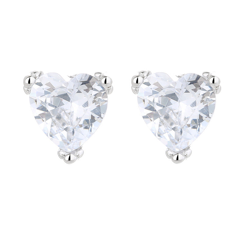 Women's earrings with sparkling heart accents made of high-quality stainless steel Symbol Fashion