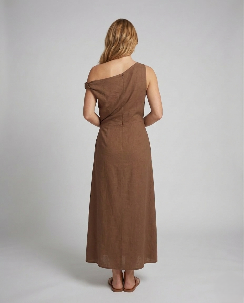 Women’s Off-Shoulder Maxi Dress with Draping