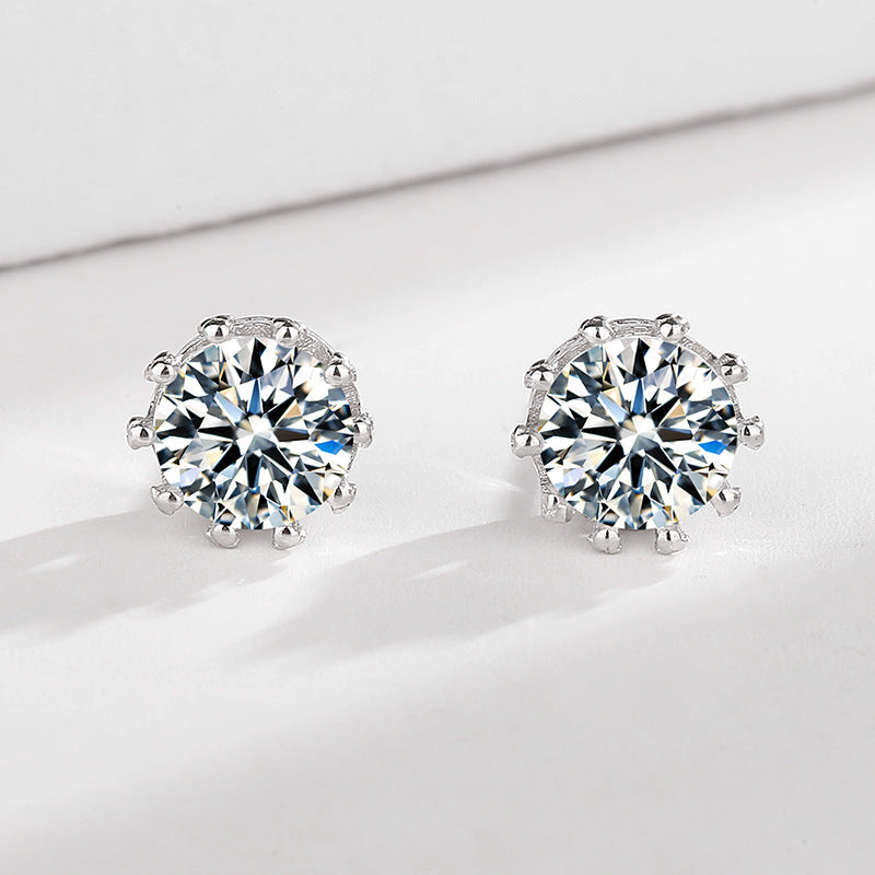 Ladies earrings with sparkling zirconia in elegant wreath design Symbol Fashion