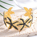 Ladies Open Cuff Bracelet with Expressive Star Motif Symbol Fashion