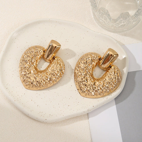 Ladies Hanging Earrings in Modern Rectangular Design Symbol Fashion