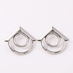 Women's Hanging Earrings with Elegant, Curved Ring Design Symbol Fashion