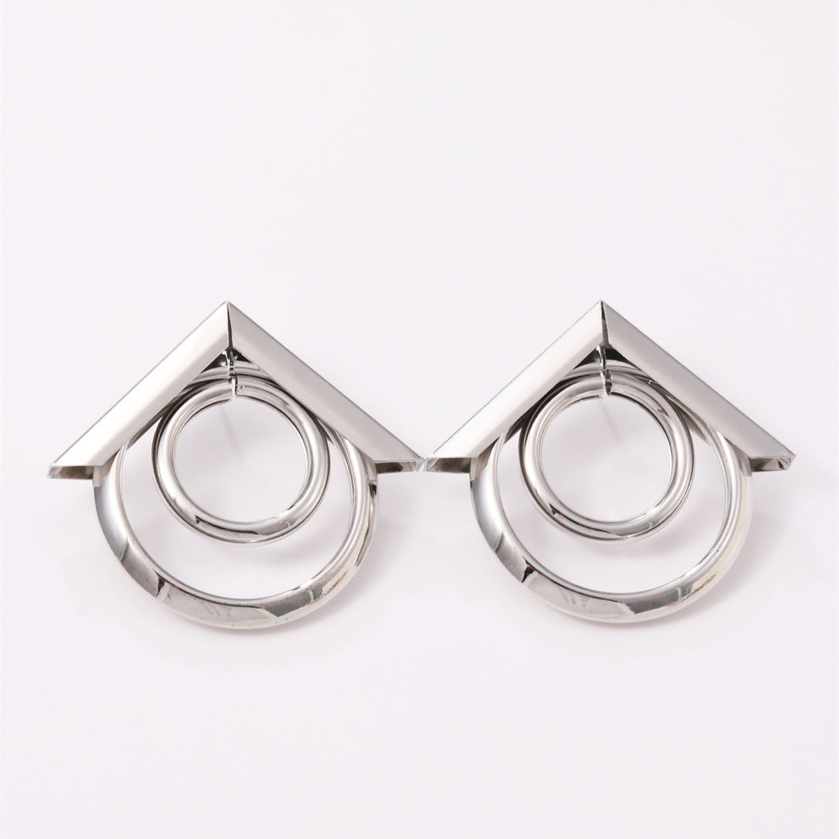 Women's Hanging Earrings with Elegant, Curved Ring Design Symbol Fashion