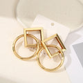 Women's Hanging Earrings with Square Design and Glossy Surface Symbol Fashion
