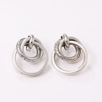 Women's Hanging Earrings with Elegant, Curved Ring Design Symbol Fashion