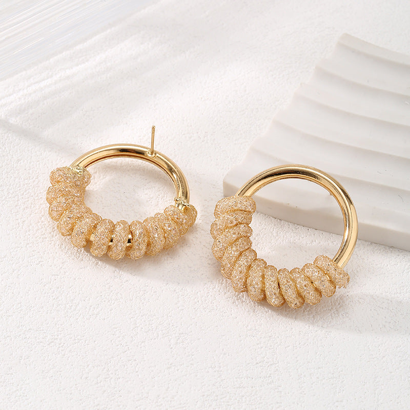 Women's Hanging Earrings with Artistic Spiral Structure Symbol Fashion