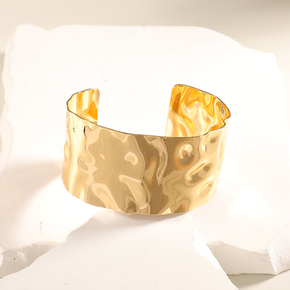 Women Open Bangle with Artistic Relief Design Symbol Fashion