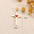 Ladies cross pendant with heart-shaped design and sparkling accents Symbol Fashion