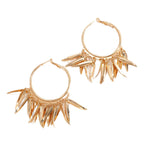 Women Hanging Earrings with Elegant Decorative Leaf Design Symbol Fashion