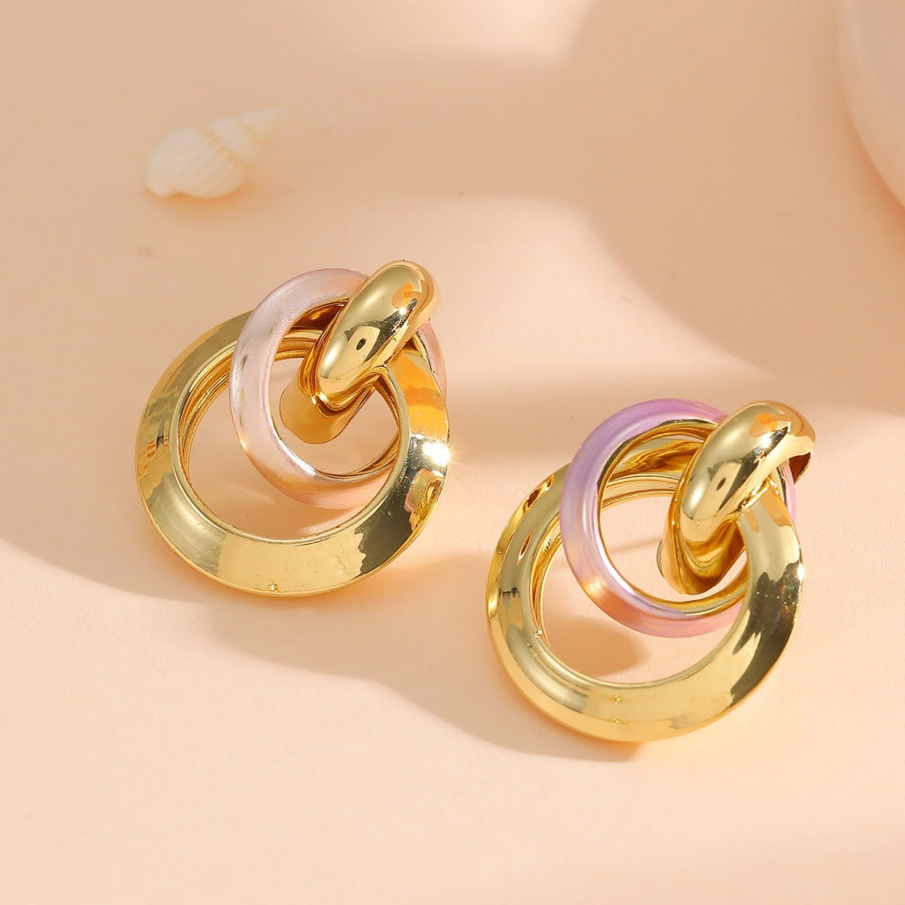 Women's earrings in elegant ring design Symbol Fashion