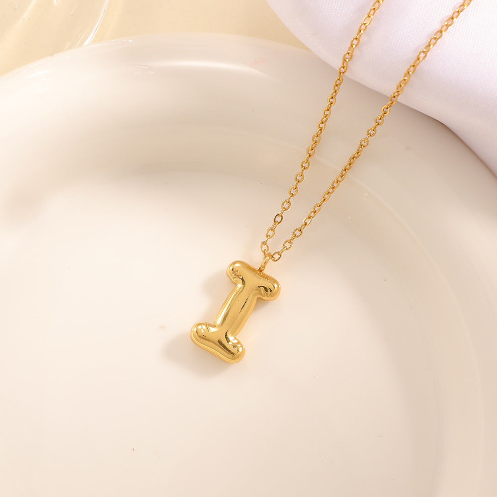 Women's necklace with curved letter pendant Symbol Fashion