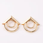 Women's Hanging Earrings with Elegant, Curved Ring Design Symbol Fashion