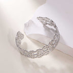 Women's Open Bangle in Modern Bamboo Design Symbol Fashion