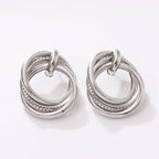 Women's Hanging Earrings with Elegant, Curved Ring Design Symbol Fashion