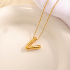 Women's necklace with curved letter pendant Symbol Fashion