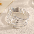 Women's Open Bangle with Modern, Layered Design Symbol Fashion