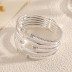 Women's Open Bangle with Modern, Layered Design Symbol Fashion