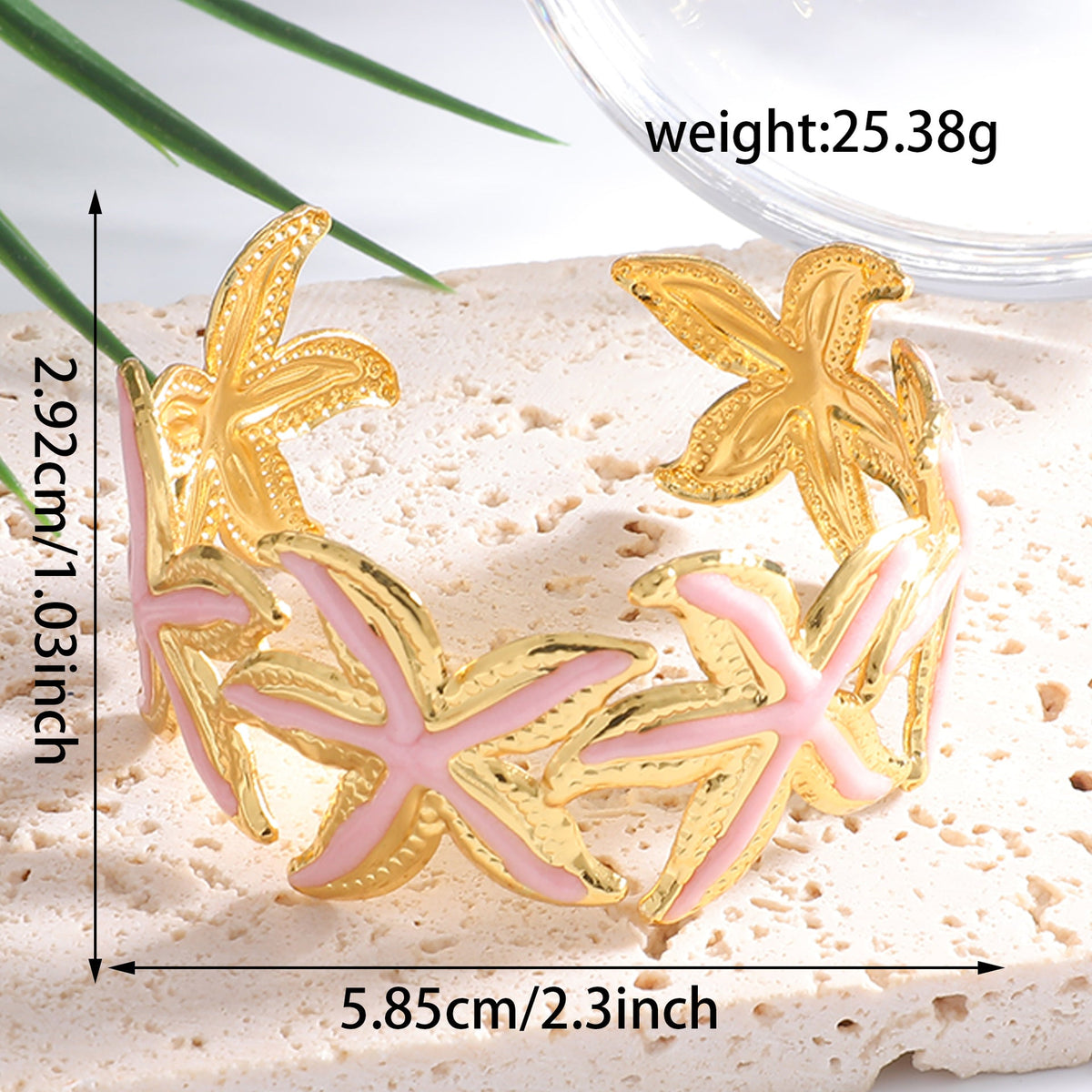 Ladies Open Cuff Bracelet with Expressive Star Motif Symbol Fashion