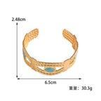 Women Open Bangle with Artistic Braiding Pattern Symbol Fashion