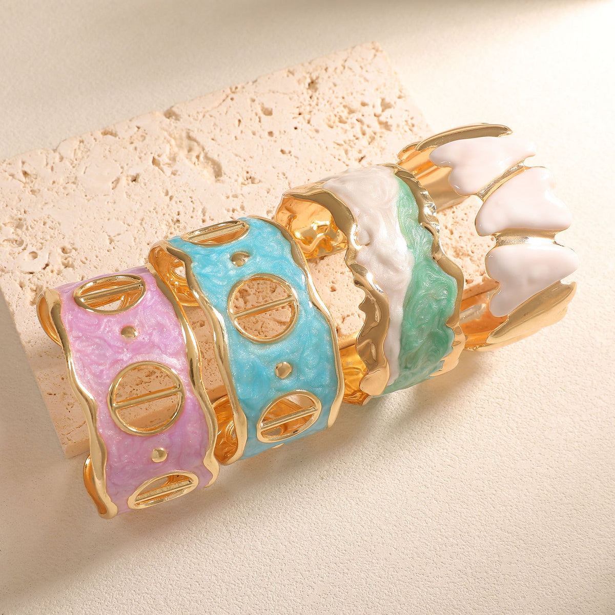 Women Open Cuff Bracelet with Artistic Snake Design Symbol Fashion